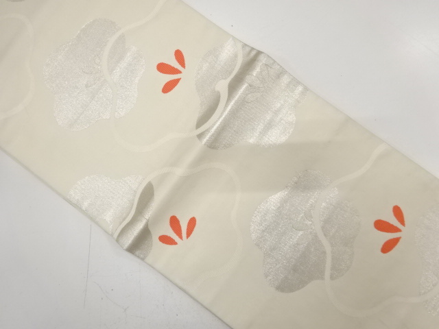 JAPANESE KIMONO / ANTIQUE FUKURO OBI / SILK / WOVEN UME